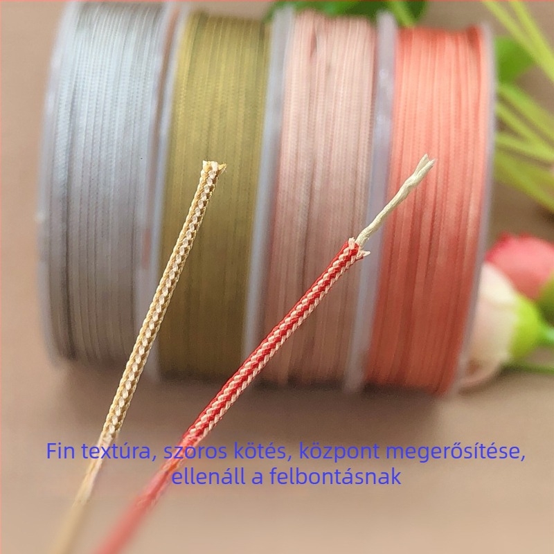 Ékszerkészítő zsinór jáde faragláshoz és Bodhi gyöngyök szövéséhez; körkörös kötött zsinór; speciális vonal