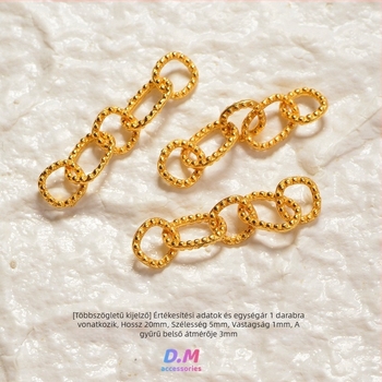 S925 ezüst ovális hosszabbító lánc biztonsági lánccal – DIY ékszerkiegészítő, elektroplatinázott felület, eredeti dizájn, totem minta