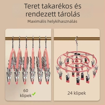 Szárító klipek rozsdamentes acél műanyag bevonattal, 10 klipek, csúszásmentes, nem összecsukható, ruhákhoz, sálakhoz és nyakkendőkhöz