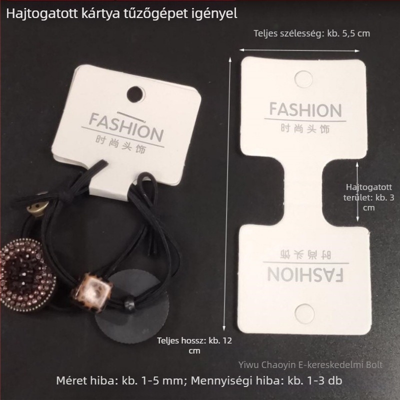 100 db koreai stílusú hajkiegészítő csomagoló kártya DIY projektekhez