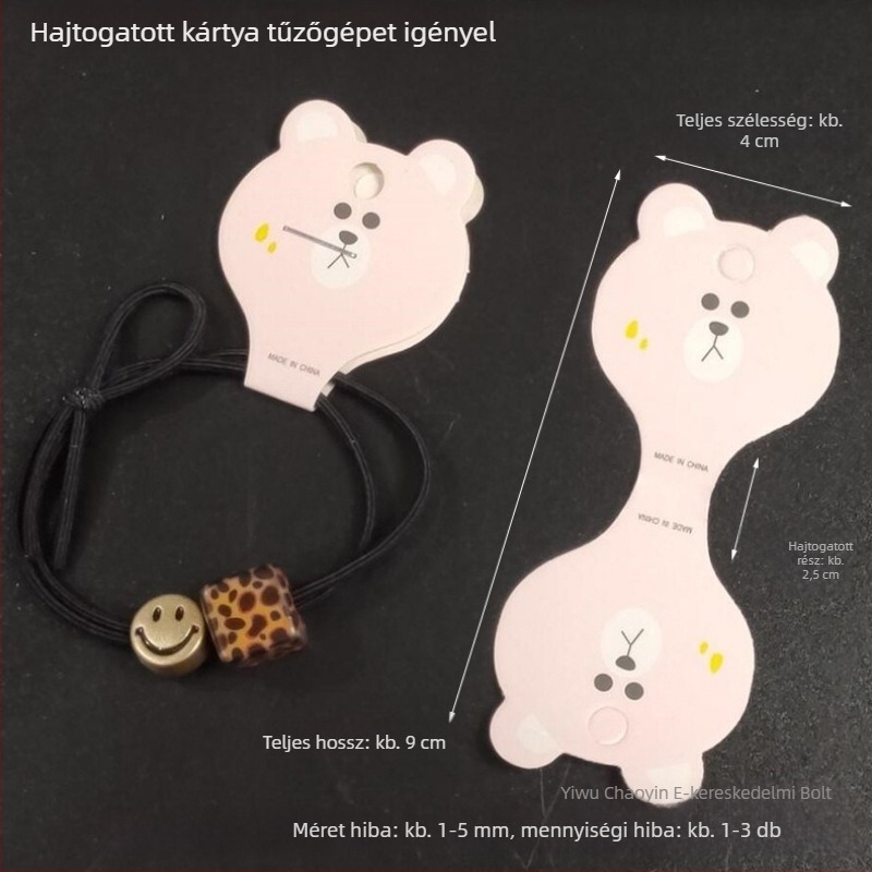 100 db koreai stílusú hajkiegészítő csomagoló kártya DIY projektekhez
