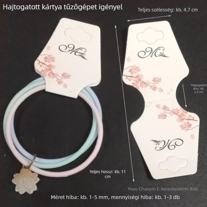 100 db koreai stílusú hajkiegészítő csomagoló kártya DIY projektekhez