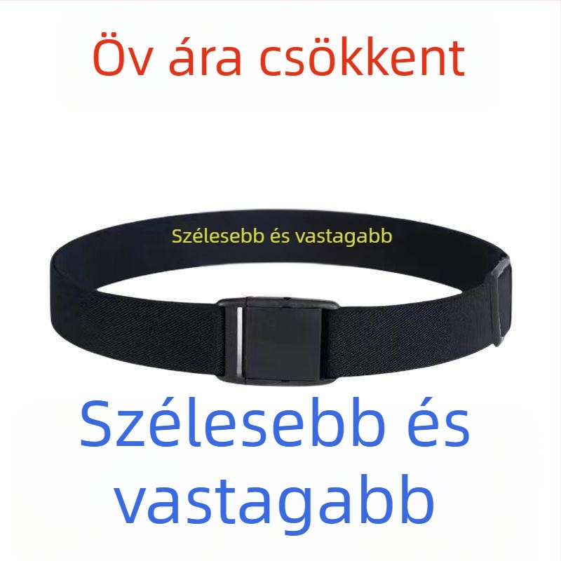 Valódi bőr elasztikus derékszíja férfiaknak és nőknek, tűs csattal, szélesség kevesebb mint 2 cm