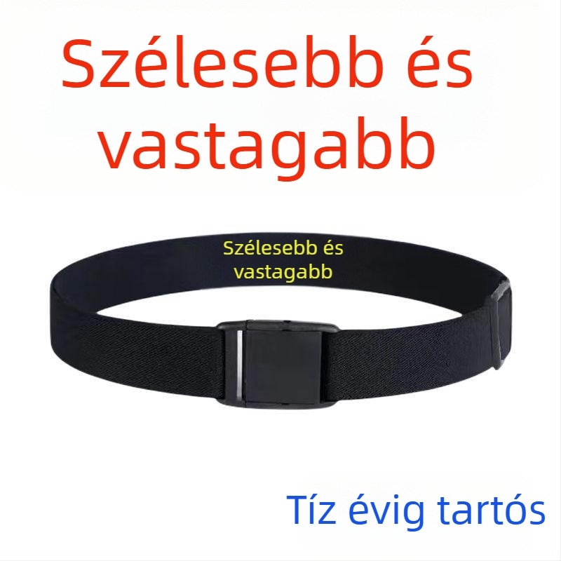 Valódi bőr elasztikus derékszíja férfiaknak és nőknek, tűs csattal, szélesség kevesebb mint 2 cm
