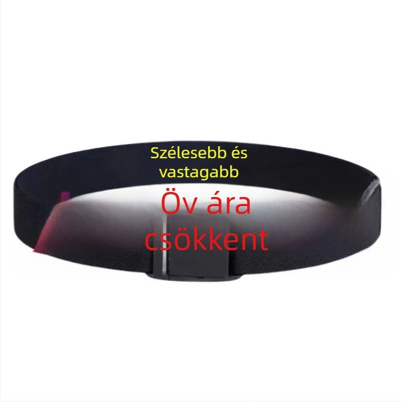 Valódi bőr elasztikus derékszíja férfiaknak és nőknek, tűs csattal, szélesség kevesebb mint 2 cm