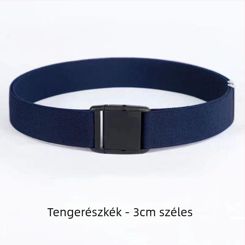 Valódi bőr elasztikus derékszíja férfiaknak és nőknek, tűs csattal, szélesség kevesebb mint 2 cm
