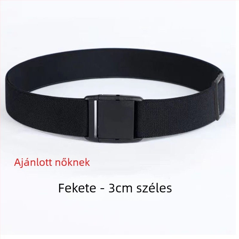 Valódi bőr elasztikus derékszíja férfiaknak és nőknek, tűs csattal, szélesség kevesebb mint 2 cm