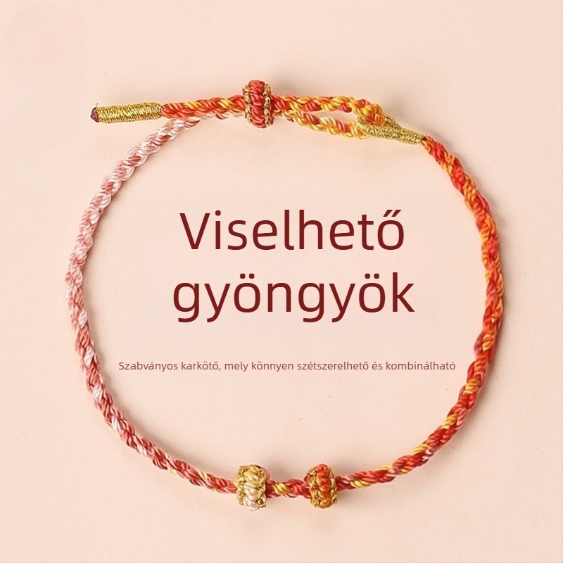 DIY kötött karkötő zsinórból, eredeti dizájn, uniszex, kézzel készített, eredet: Lianyungang