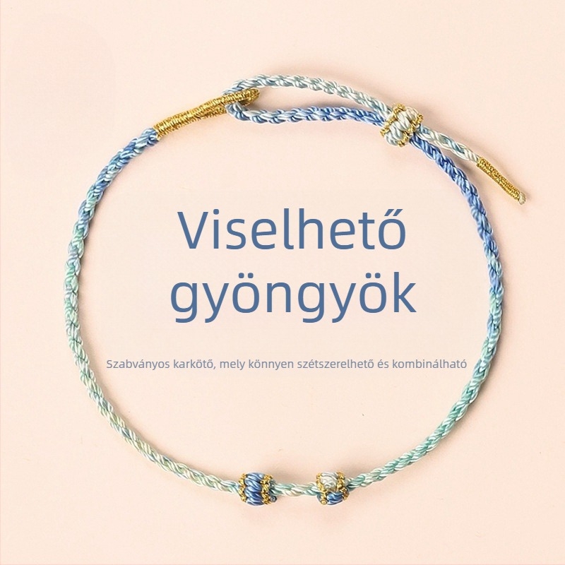 DIY kötött karkötő zsinórból, eredeti dizájn, uniszex, kézzel készített, eredet: Lianyungang