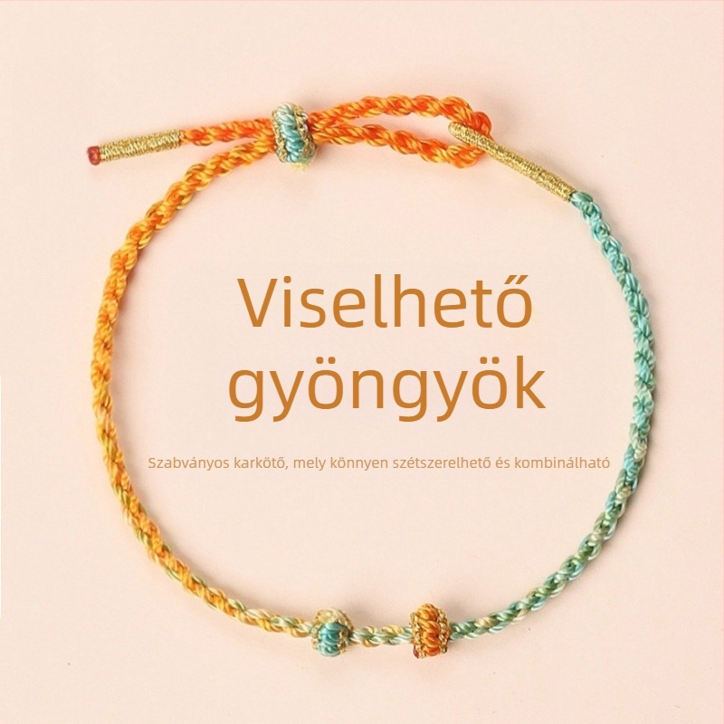 DIY kötött karkötő zsinórból, eredeti dizájn, uniszex, kézzel készített, eredet: Lianyungang