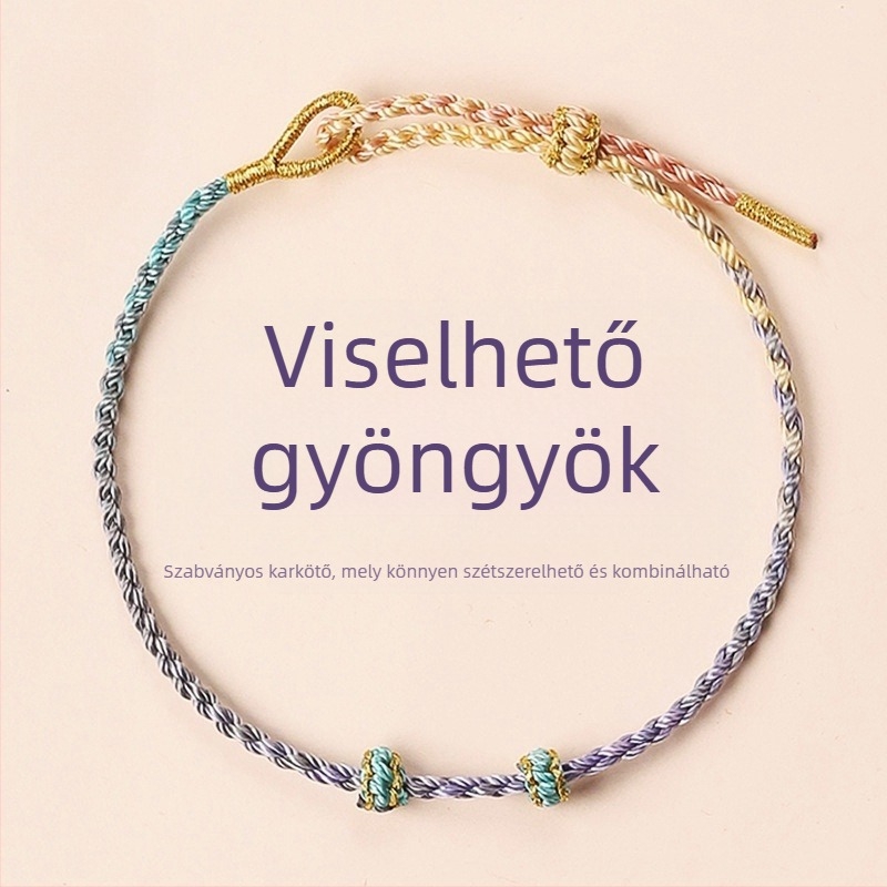 DIY kötött karkötő zsinórból, eredeti dizájn, uniszex, kézzel készített, eredet: Lianyungang