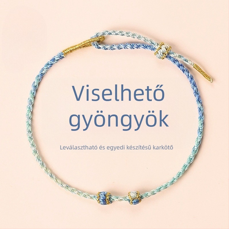 DIY kötött karkötő zsinórból, eredeti dizájn, uniszex, kézzel készített, eredet: Lianyungang