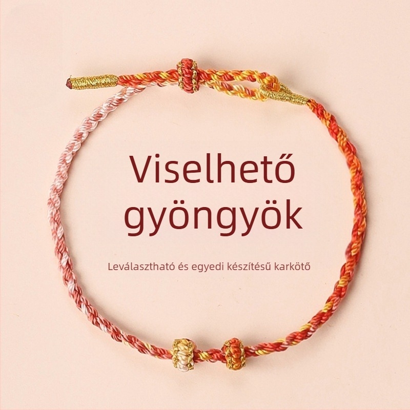 DIY kötött karkötő zsinórból, eredeti dizájn, uniszex, kézzel készített, eredet: Lianyungang