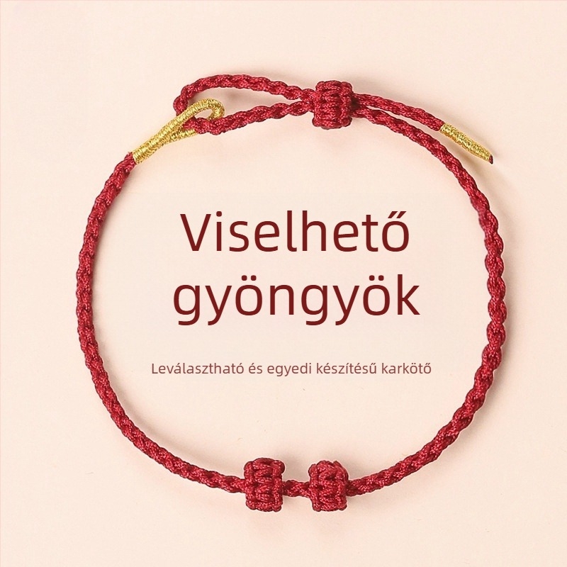 DIY kötött karkötő zsinórból, eredeti dizájn, uniszex, kézzel készített, eredet: Lianyungang