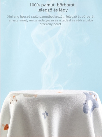 Baba pamut rugdalózó hosszú ujjú, uniszex, 100% pamut, újszülött, diagonális gombzár