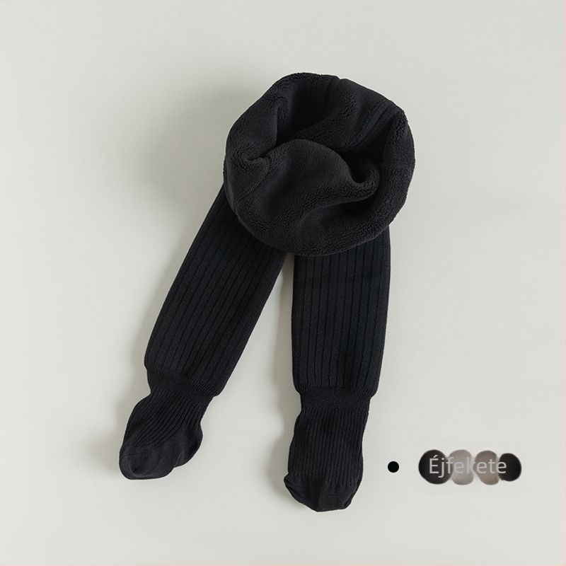 Flízzel bélelt gyerek leggings lányoknak, vastag ősz-télre, 100% pamut, lábszárig érő, mindennapi viselet