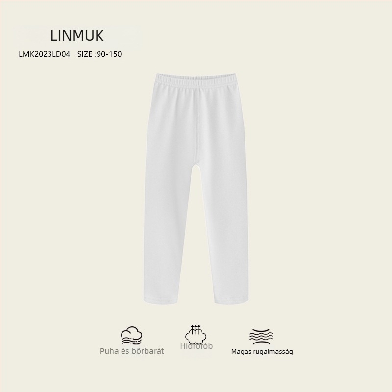 Gyerekeknek készült vastagított, karcsú szabású pamut leggings belső fleece-szel, 95% pamut, középső derekú, tavasz–ősz, 3–8 éveseknek