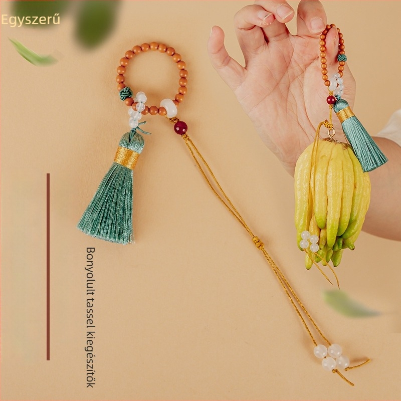 Medál, kézzel kötött bojtos függő, ókori stílusú sorozat, Barbie tan anyag