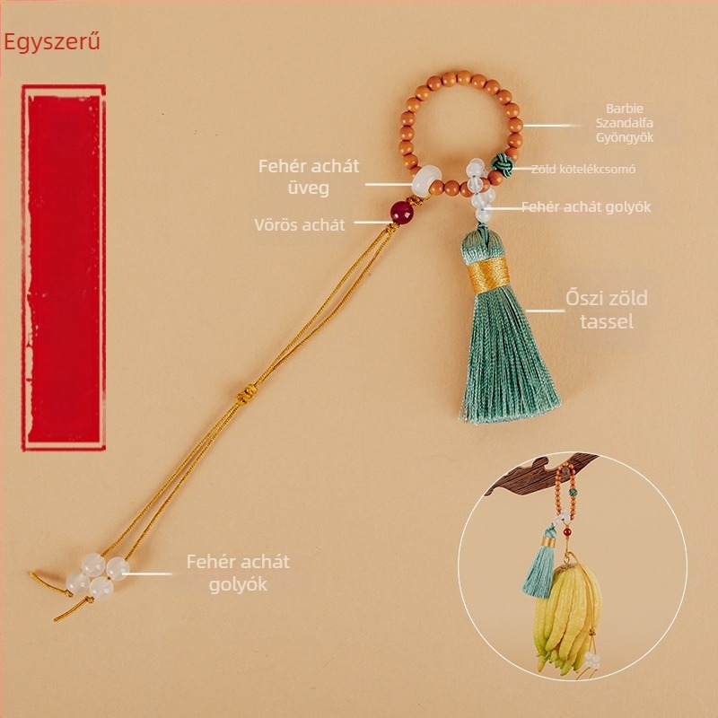 Medál, kézzel kötött bojtos függő, ókori stílusú sorozat, Barbie tan anyag