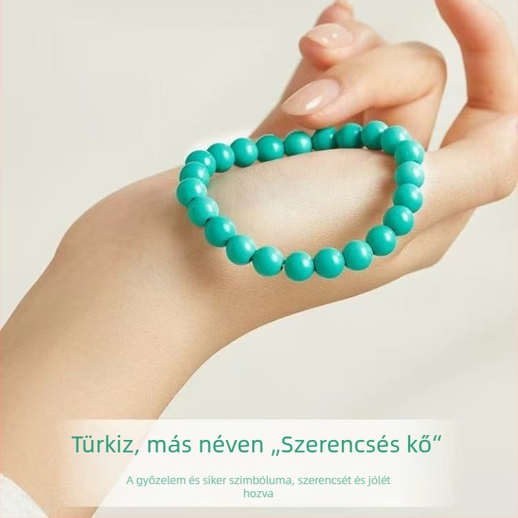 Kézzel készített karkötő optimalizált türkizből (influenszer-stílus; uniszex)