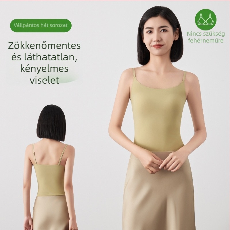 Hatsune Női top vékony pántokkal, melltartóbetéttel a tavasz-nyári szezonra, magas rugalmasság, karcsúsított fazon, szép hátsó