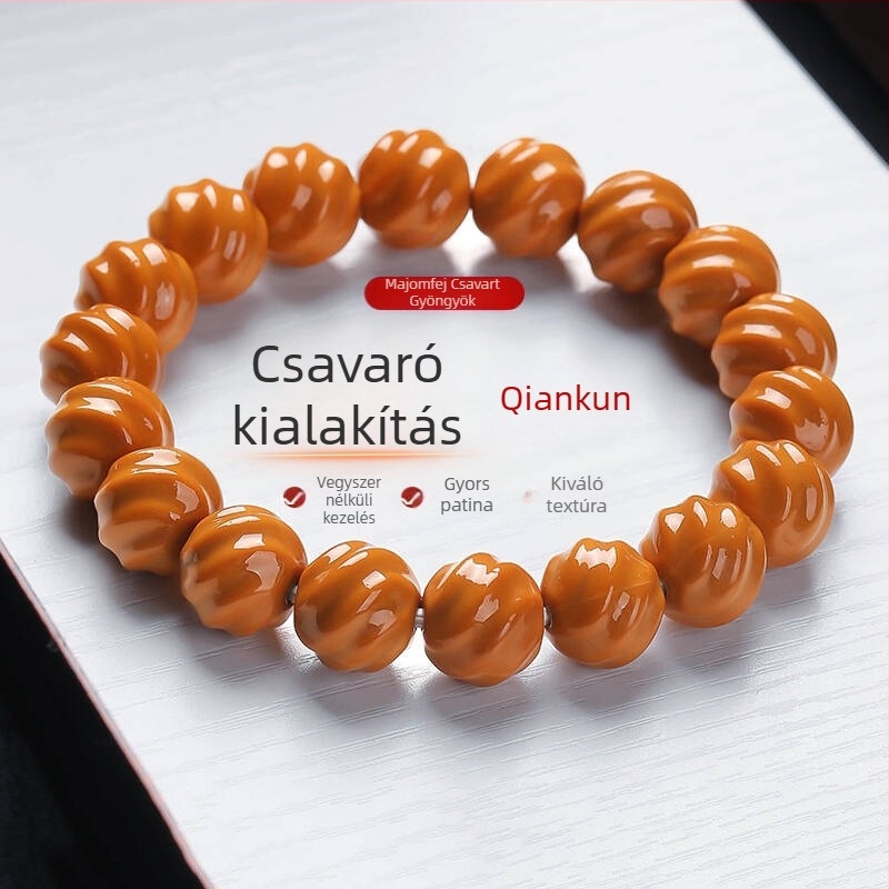 Férfi Monkey Head gyöngy karkötő – modern minimalista stílus, fényes kivitelezés