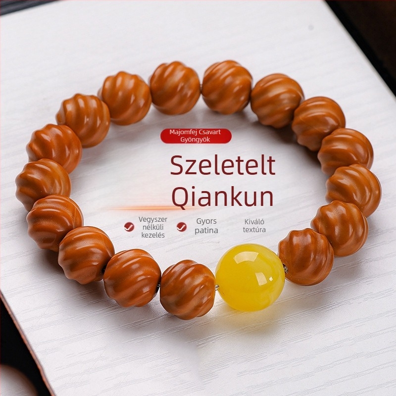 Férfi Monkey Head gyöngy karkötő – modern minimalista stílus, fényes kivitelezés