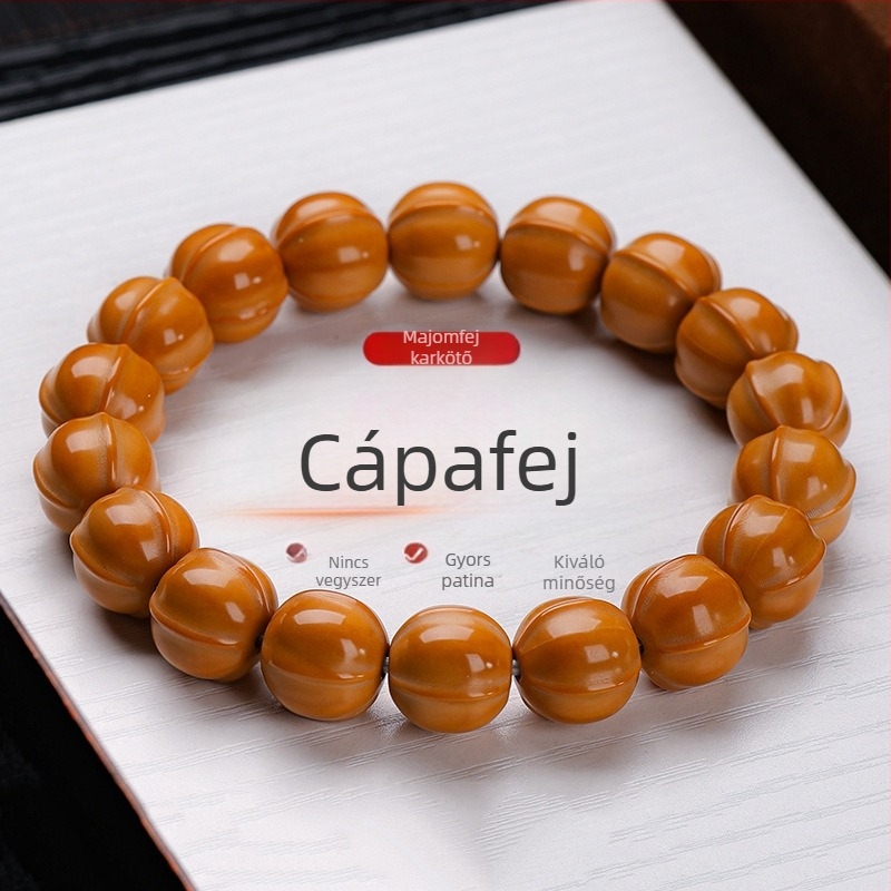Férfi Monkey Head gyöngy karkötő – modern minimalista stílus, fényes kivitelezés