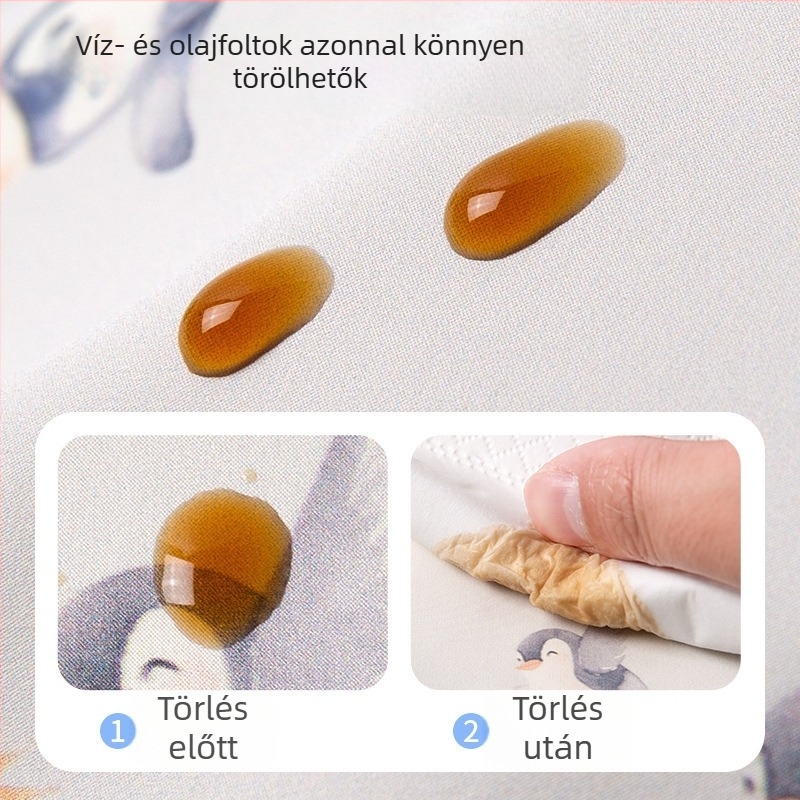 Etetőbib gyerekeknek – vízálló, foltálló, ujj nélküli kötény, karikatúra minta, PU anyag