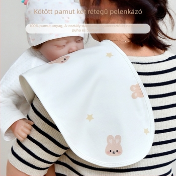 Újszülött böfögő kendő, 100% pamut, kiváló nedvszívó, rajzolt mintával, 0–1 évnek
