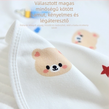 Újszülött böfögő kendő, 100% pamut, kiváló nedvszívó, rajzolt mintával, 0–1 évnek