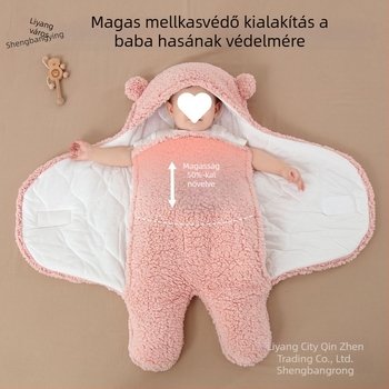 Téli vastag ölelőtakaró újszülött babáknak, ősz-tél, kényelmes, quiltolt fürdőlepedő