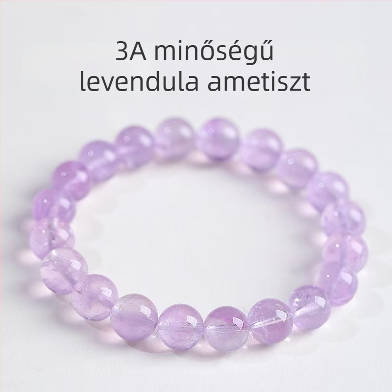 Beibeifu természetes ametiszt kerek gyöngyös karkötő