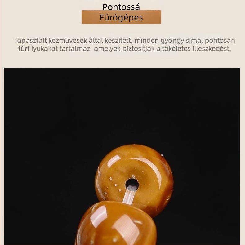 Bodhi Gyöngy Karkötő — Cook anyag, kézzel készült, uniszex, kínai stílus, formák szív/Hullám/Geometria, irodalmi retro, 2024 nyár