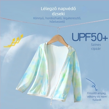 UPF50+ Gyerekeknek szóló UV-védelmet nyújtó nyári, könnyű, légáteresztő kabát, uniszex, Ice Silk bélés, kültéri viselet