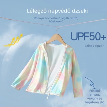 UPF50+ Gyerekeknek szóló UV-védelmet nyújtó nyári, könnyű, légáteresztő kabát, uniszex, Ice Silk bélés, kültéri viselet