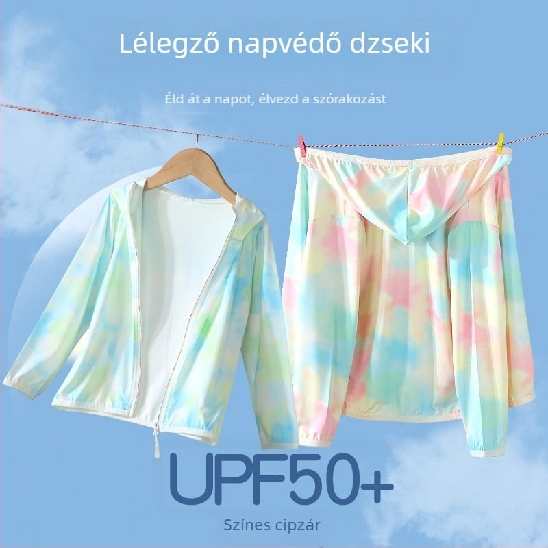 UPF50+ Gyerekeknek szóló UV-védelmet nyújtó nyári, könnyű, légáteresztő kabát, uniszex, Ice Silk bélés, kültéri viselet