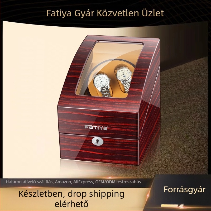 Automatikus óramű forgó – MDF konstrukció, zongora felület, modell 2+3, ajándék/ékszer csomagolás, FA Tiya