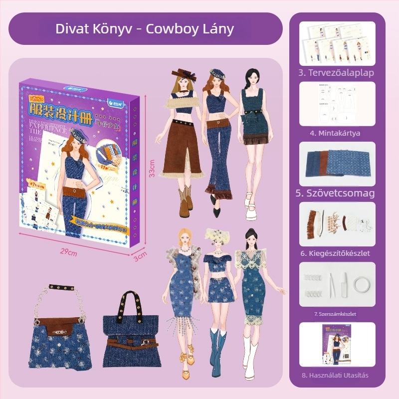 DIY gyerekeknek szóló ruhatervező készlet textilanyagokkal | 7–14 éveseknek | Eredet: Henan tartomány