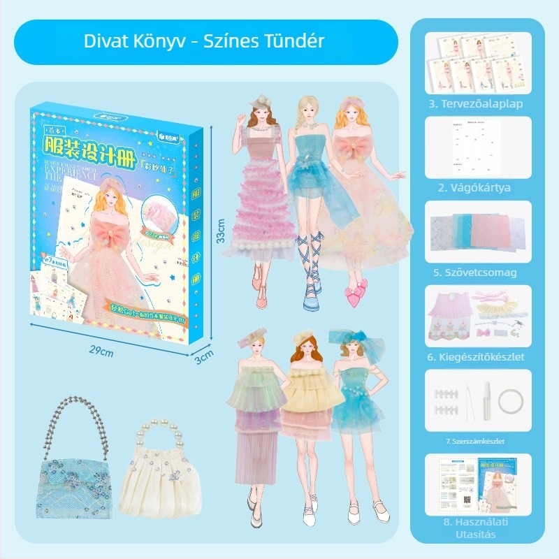 DIY gyerekeknek szóló ruhatervező készlet textilanyagokkal | 7–14 éveseknek | Eredet: Henan tartomány