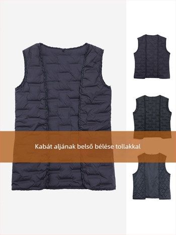 Kabát bélés, minimalist stílus, szabott fazon, egyrendés gombolás, gallér nélküli, pamut anyag