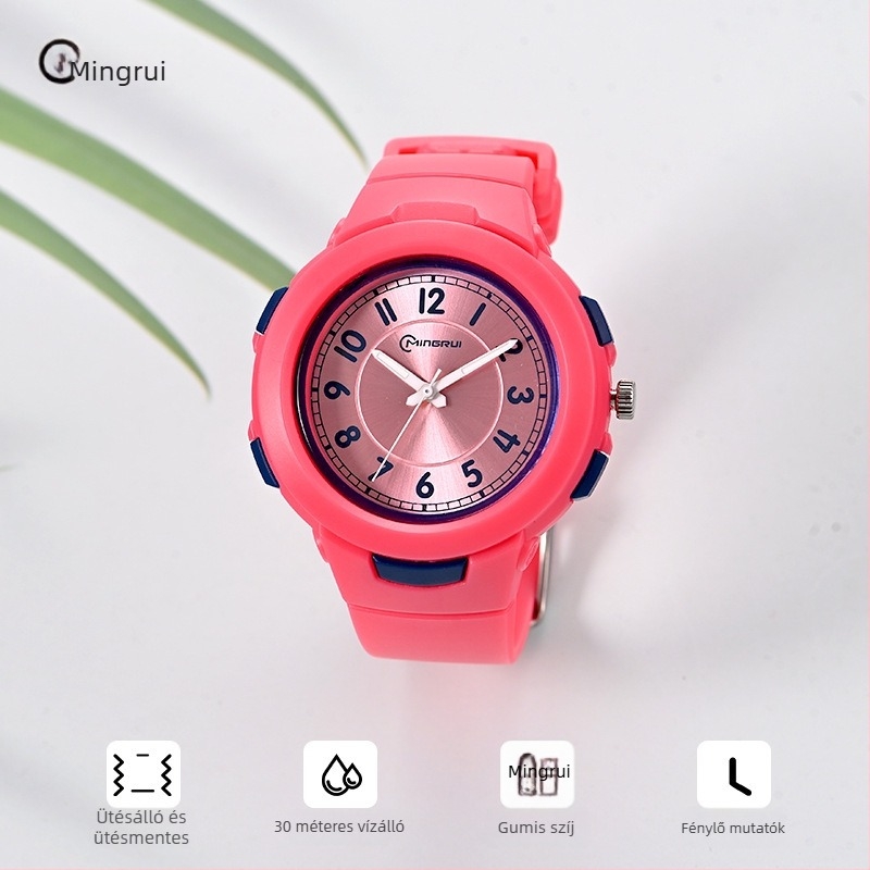 Mingrui MR-8217AQ diák kvarc óra, vízálló 30M, analóg kijelző, lumineszkáló számlap