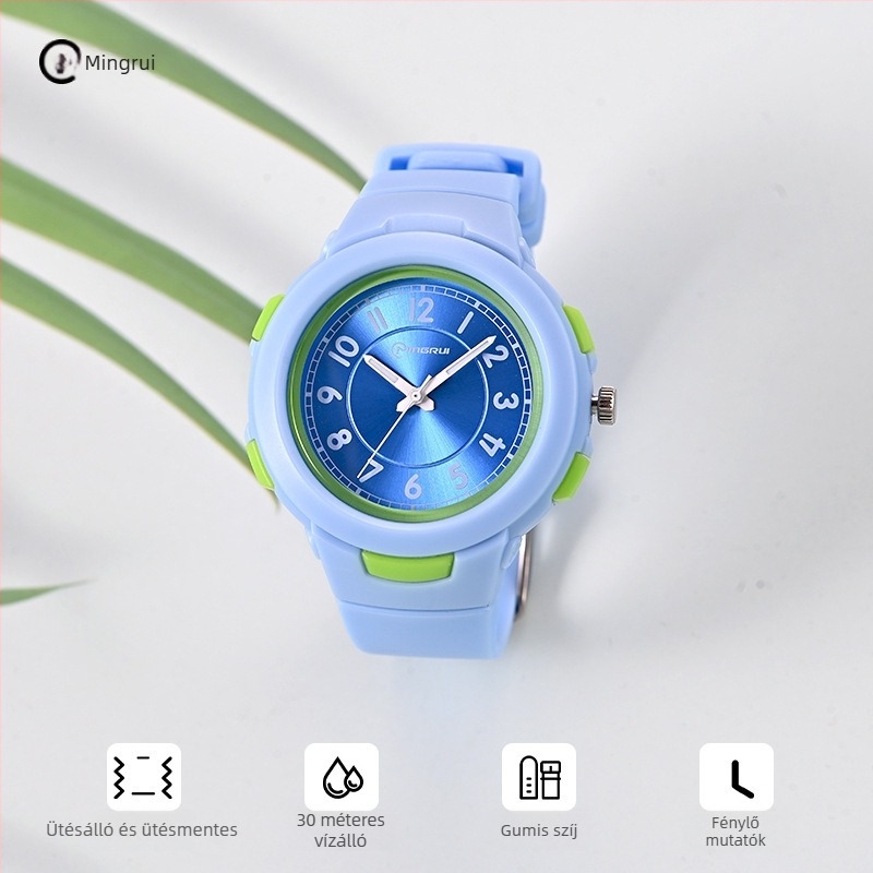 Mingrui MR-8217AQ diák kvarc óra, vízálló 30M, analóg kijelző, lumineszkáló számlap