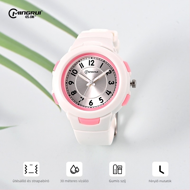 Mingrui MR-8217AQ diák kvarc óra, vízálló 30M, analóg kijelző, lumineszkáló számlap