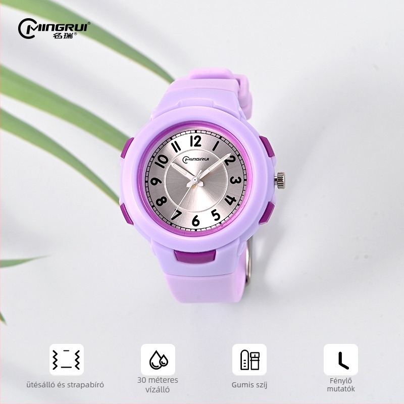 Mingrui MR-8217AQ diák kvarc óra, vízálló 30M, analóg kijelző, lumineszkáló számlap
