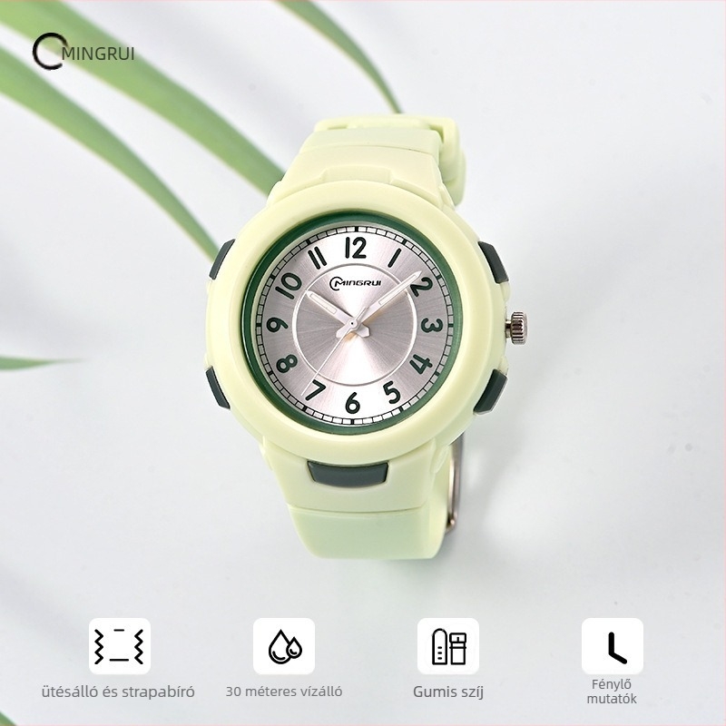 Mingrui MR-8217AQ diák kvarc óra, vízálló 30M, analóg kijelző, lumineszkáló számlap