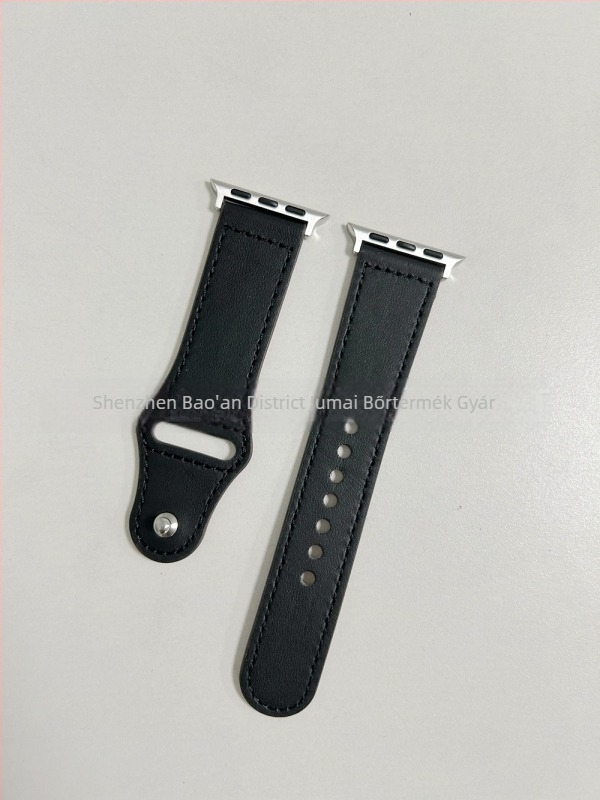 Apple Watch Series 7-höz való valódi bőrszíj Crazy Horse szegecses