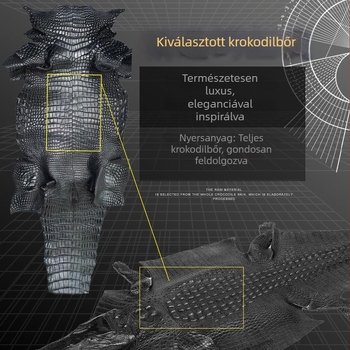 Egyoldalas aligátor bőrszíj bambusz textúrával, puha, üzleti stílushoz, univerzális méret
