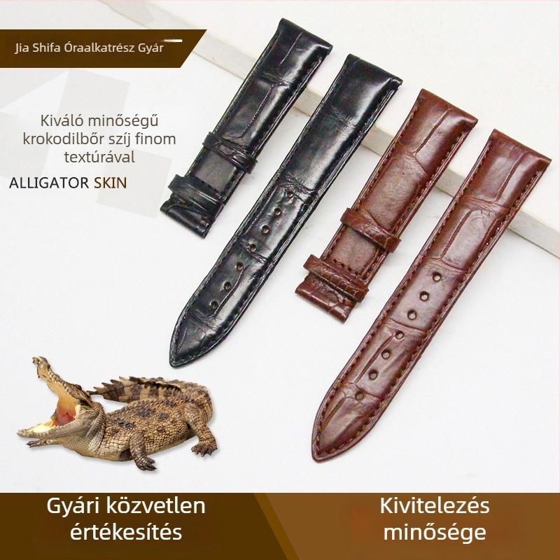 Egyoldalas aligátor bőrszíj bambusz textúrával, puha, üzleti stílushoz, univerzális méret