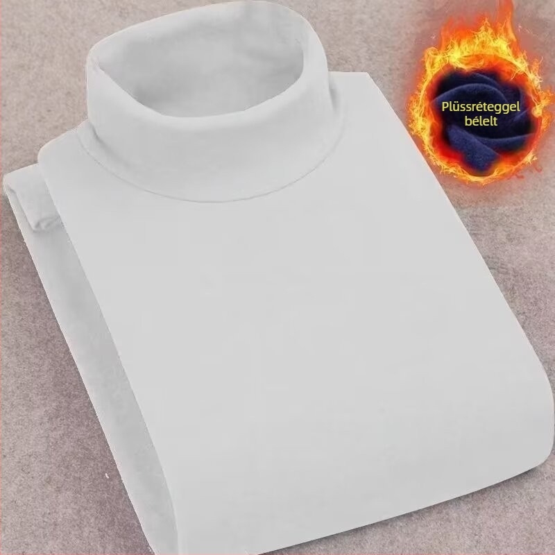 Férfi hosszú ujjú póló, egyszerű fazon; Gallér: magas gallér; Ujj: hosszú; Belső: fleece; Anyag: acetát rost (Szezon: téli)